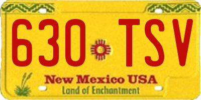 NM license plate 630TSV