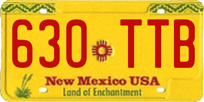 NM license plate 630TTB