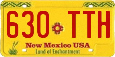 NM license plate 630TTH