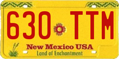 NM license plate 630TTM