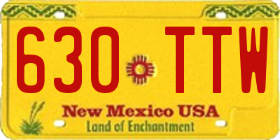 NM license plate 630TTW