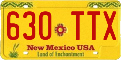 NM license plate 630TTX