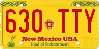 NM license plate 630TTY