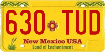 NM license plate 630TUD
