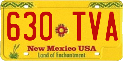 NM license plate 630TVA