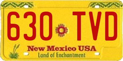 NM license plate 630TVD