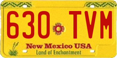 NM license plate 630TVM