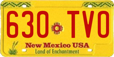 NM license plate 630TVO