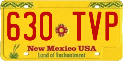 NM license plate 630TVP