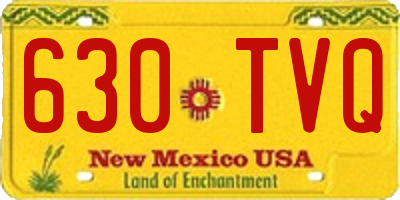 NM license plate 630TVQ