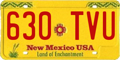 NM license plate 630TVU