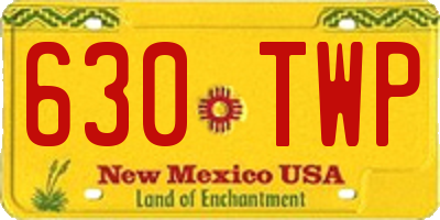NM license plate 630TWP