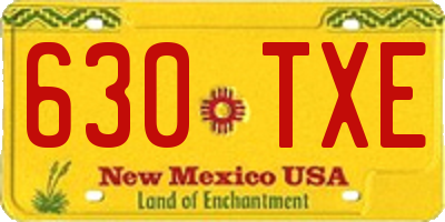 NM license plate 630TXE