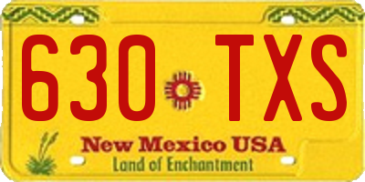 NM license plate 630TXS