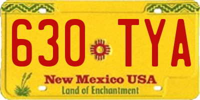 NM license plate 630TYA