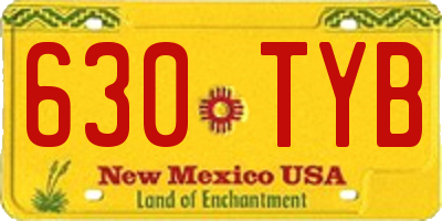 NM license plate 630TYB
