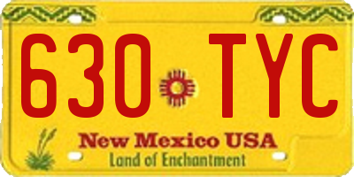 NM license plate 630TYC