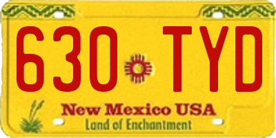 NM license plate 630TYD
