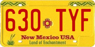 NM license plate 630TYF
