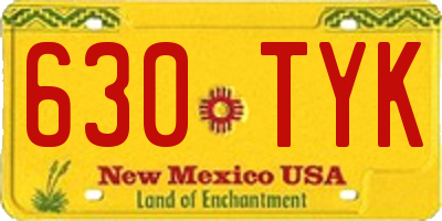 NM license plate 630TYK