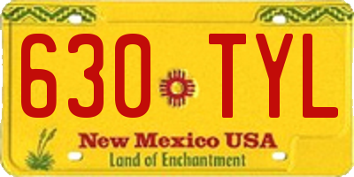 NM license plate 630TYL