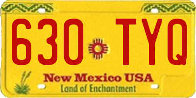 NM license plate 630TYQ