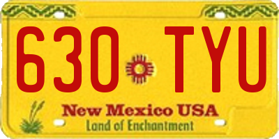 NM license plate 630TYU