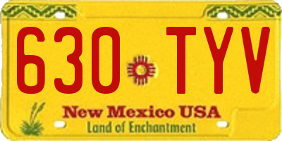 NM license plate 630TYV