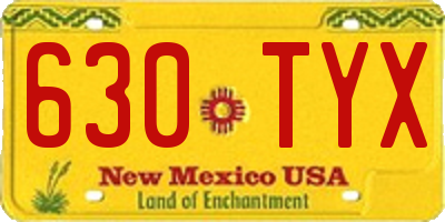 NM license plate 630TYX