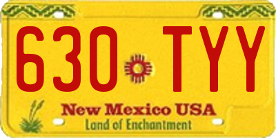 NM license plate 630TYY