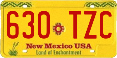 NM license plate 630TZC