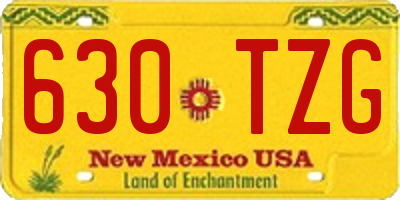 NM license plate 630TZG