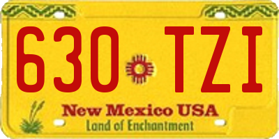 NM license plate 630TZI