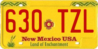 NM license plate 630TZL