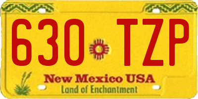 NM license plate 630TZP