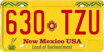 NM license plate 630TZU