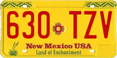 NM license plate 630TZV