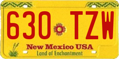 NM license plate 630TZW