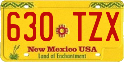 NM license plate 630TZX