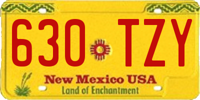 NM license plate 630TZY