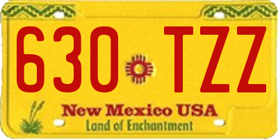 NM license plate 630TZZ