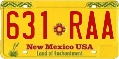 NM license plate 631RAA