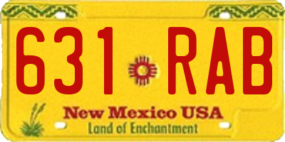NM license plate 631RAB
