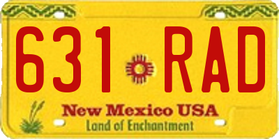 NM license plate 631RAD