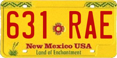 NM license plate 631RAE