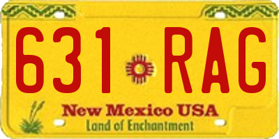 NM license plate 631RAG