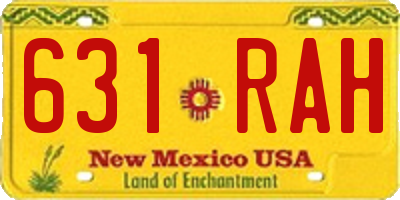 NM license plate 631RAH