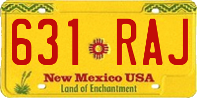 NM license plate 631RAJ