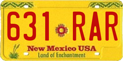 NM license plate 631RAR