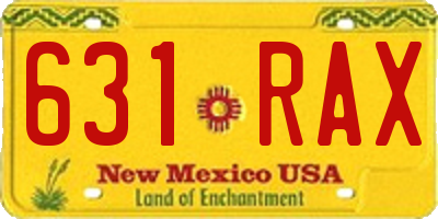 NM license plate 631RAX